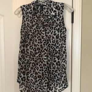 Sheer leopard print blouse